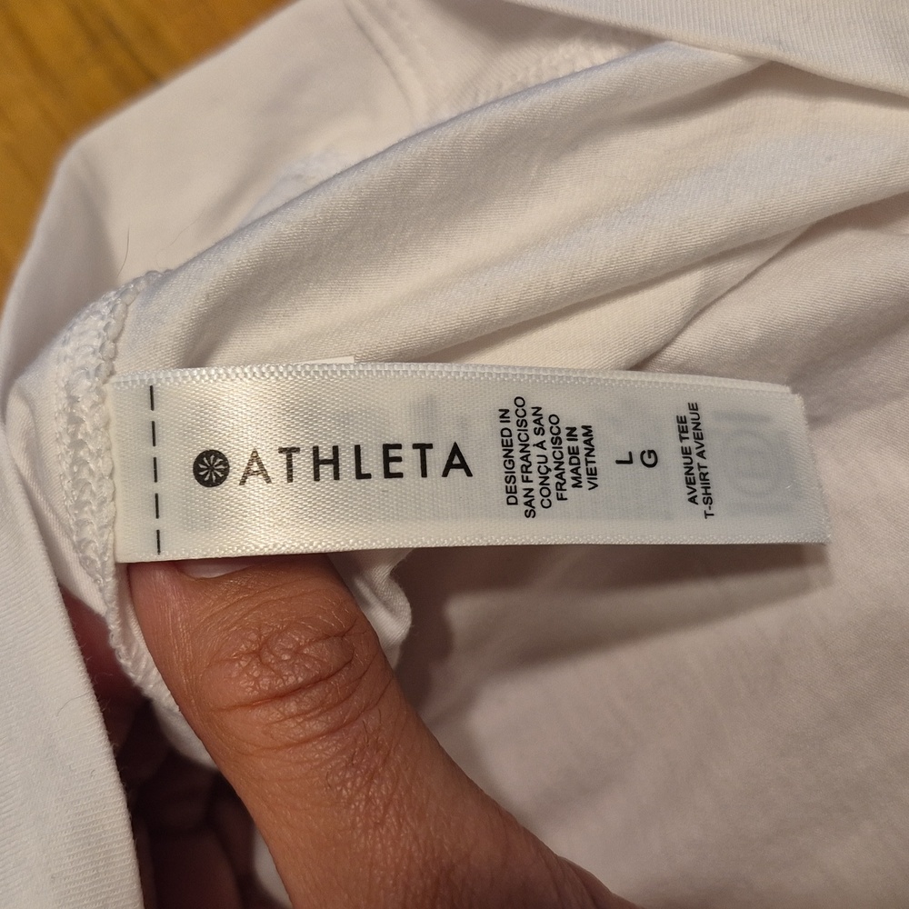 Athleta White Short Sleeve V Neck Shirt - Picture 6 of 7